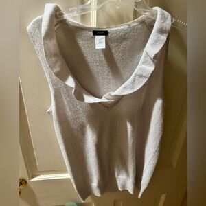 J. Crew Women's Soft Grey Ruffle Tank Top